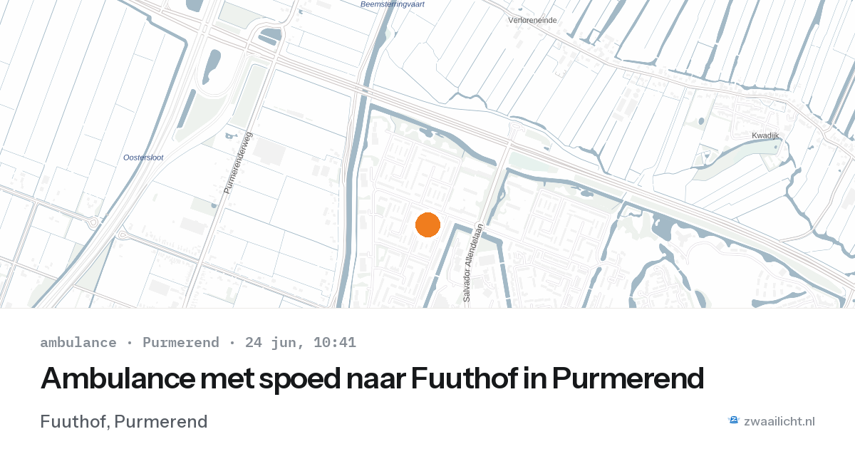 Ambulance met spoed naar Fuuthof in Purmerend — 24 jun 2026