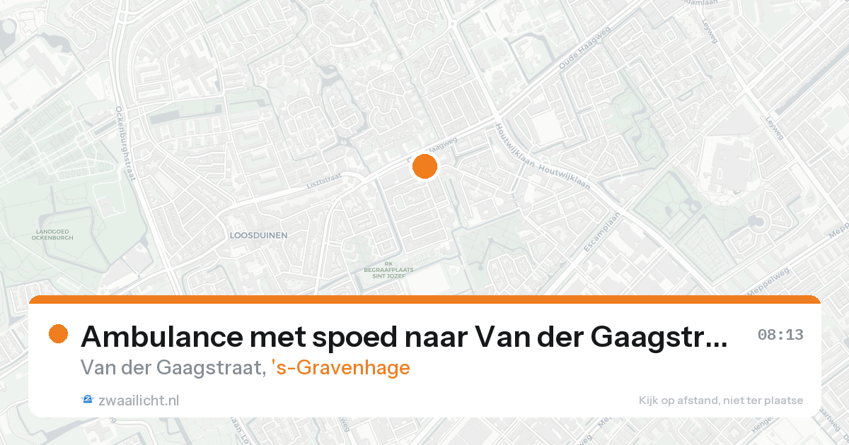 Ambulance met spoed naar Van der Gaagstraat in 's-Gravenhage — 15 aug 2026