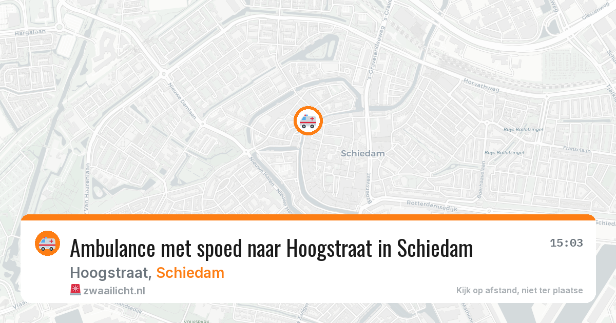 Ambulance met spoed naar Hoogstraat in Schiedam — 28 jun 2026