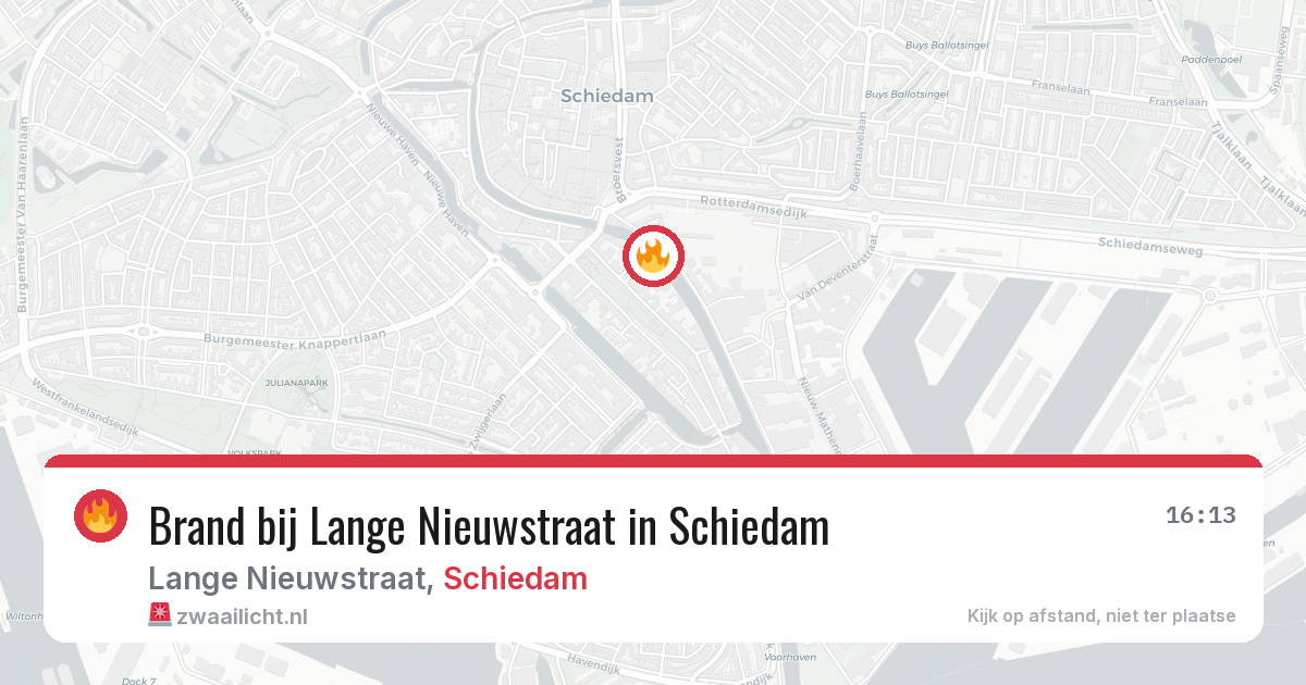 Brand bij Lange Nieuwstraat in Schiedam — 29 jan 2026