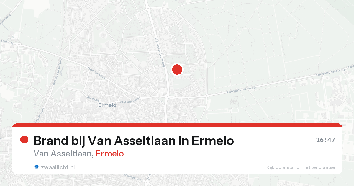 Brand bij Van Asseltlaan in Ermelo — 22 aug 2026