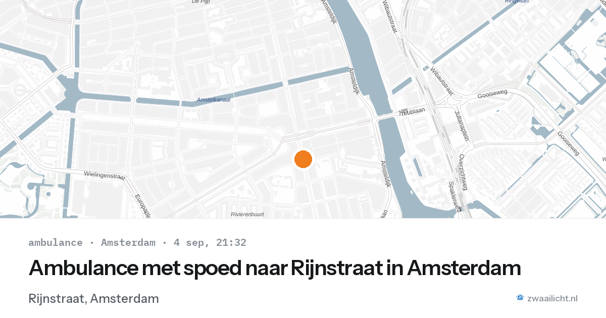 Ambulance met spoed naar Rijnstraat in Amsterdam — 4 sep 2026