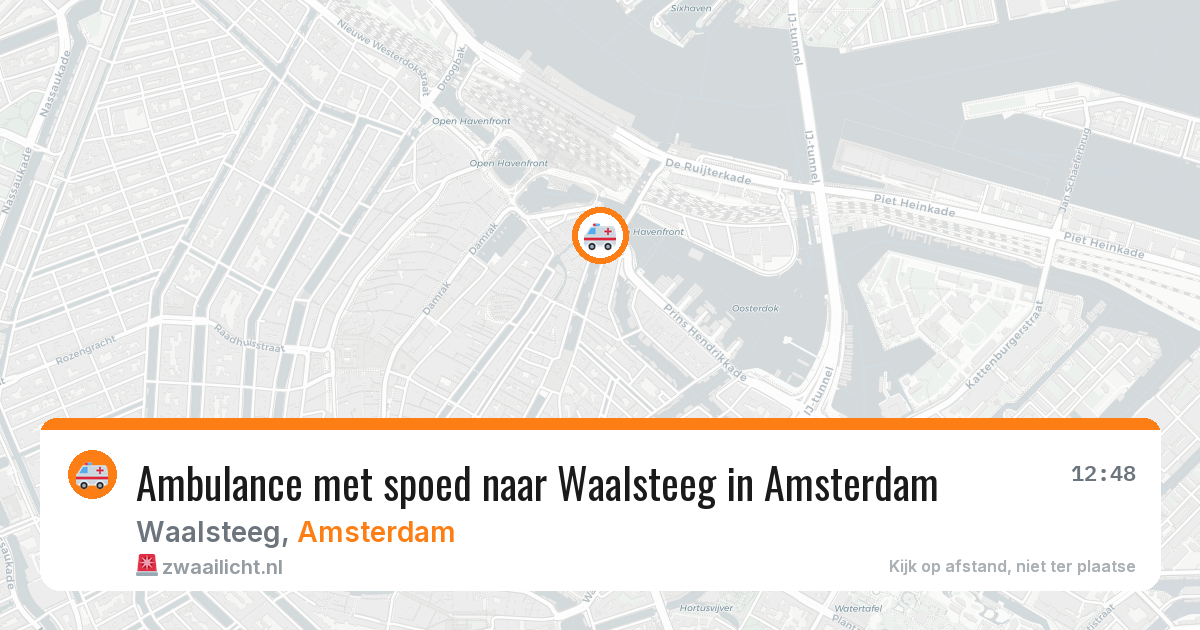 Ambulance met spoed naar Waalsteeg in Amsterdam — 13 mei 2026
