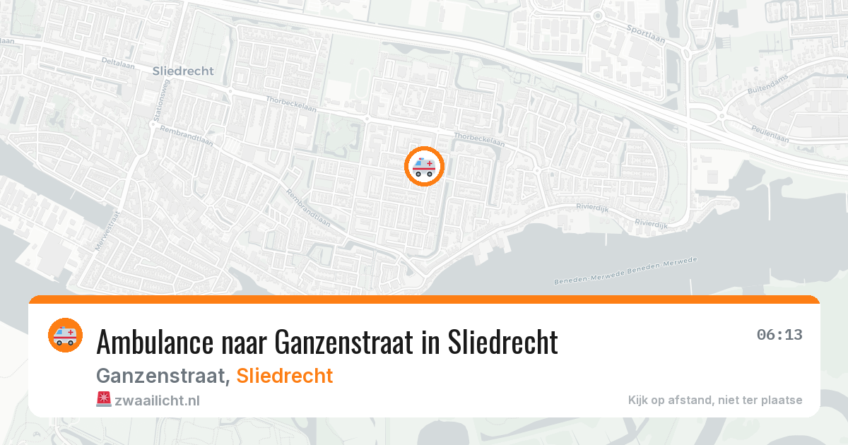 Ambulance naar Ganzenstraat in Sliedrecht — 16 apr 2026