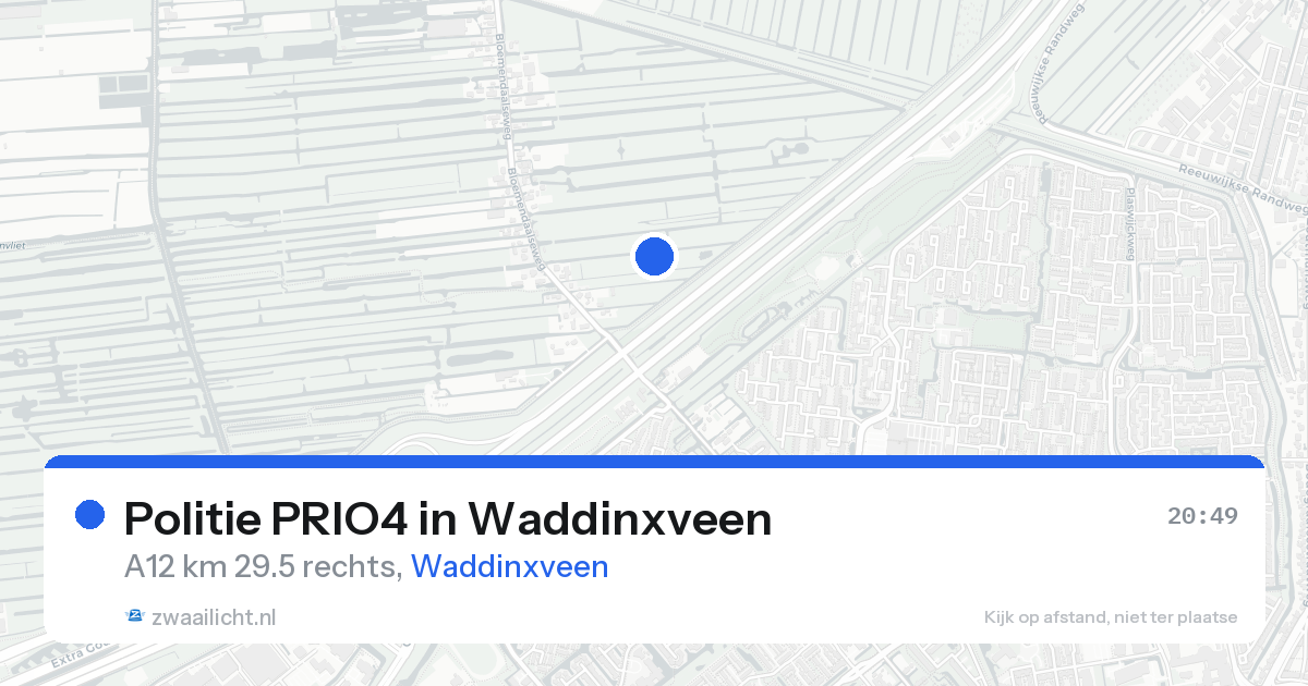 Politie PRIO4 in Waddinxveen — 23 aug 2026 | 🚨 Zwaailicht.nl