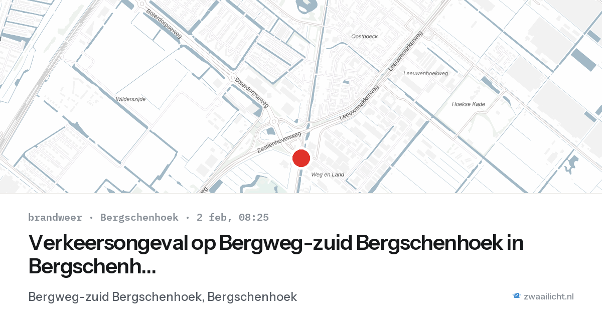 Verkeersongeval op Bergweg-zuid Bergschenhoek in Bergschenhoek — 2 feb 2026