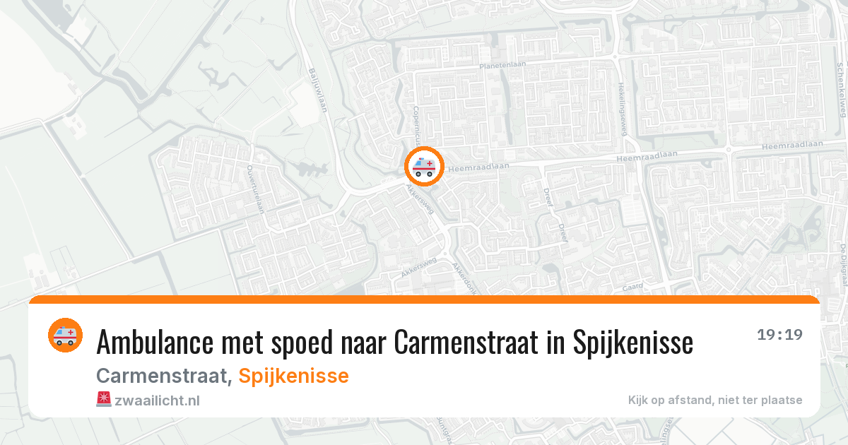 Ambulance met spoed naar Carmenstraat in Spijkenisse — 9 aug 2026