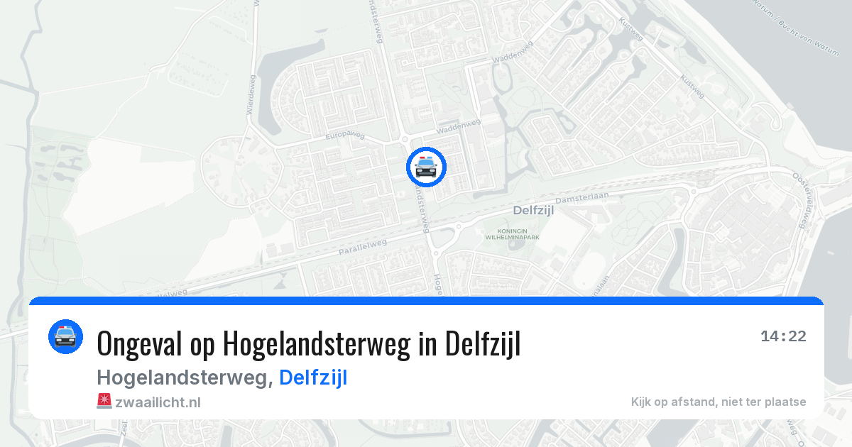 Ongeval op Hogelandsterweg in Delfzijl — 8 jul 2026