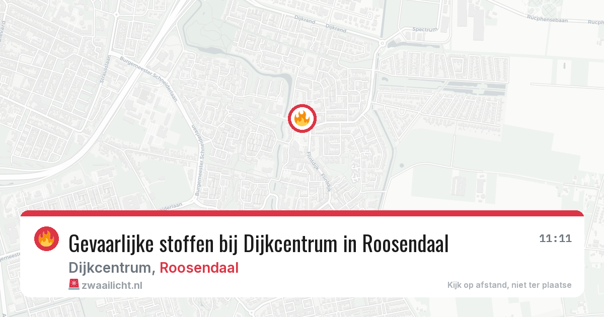 Gevaarlijke stoffen bij Dijkcentrum in Roosendaal — 27 jun 2026