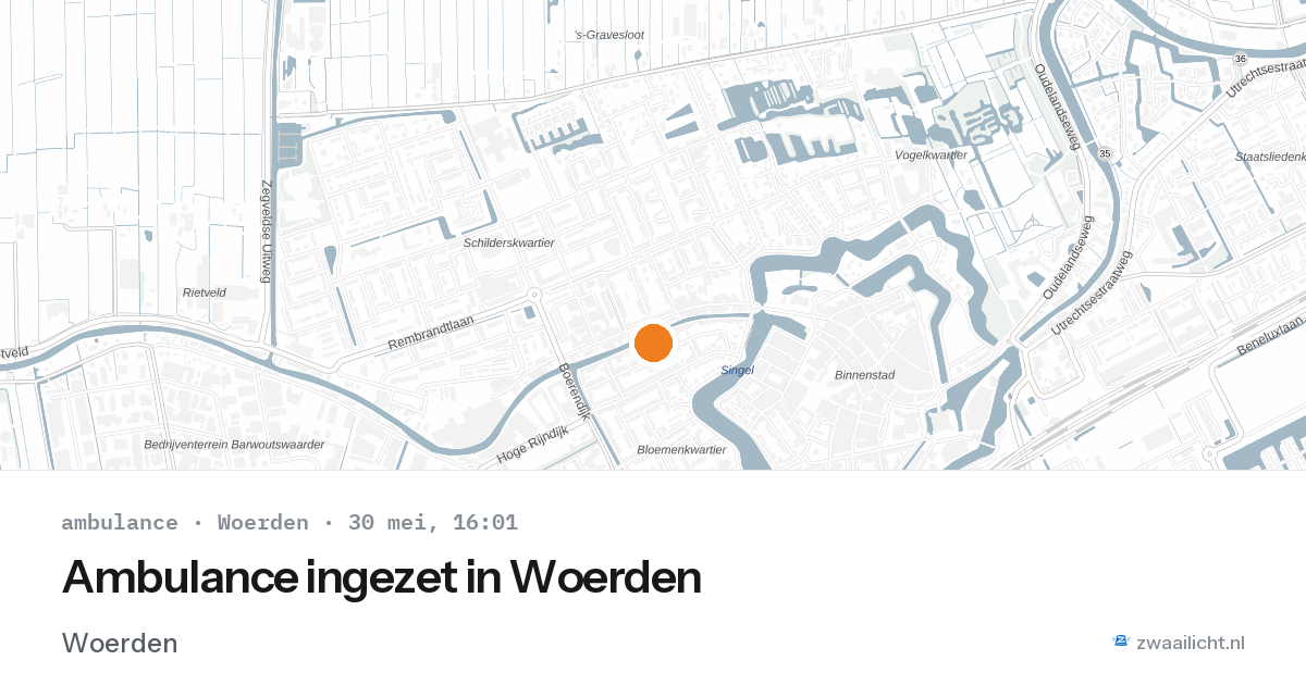 Ambulance ingezet in Woerden — 30 mei 2026