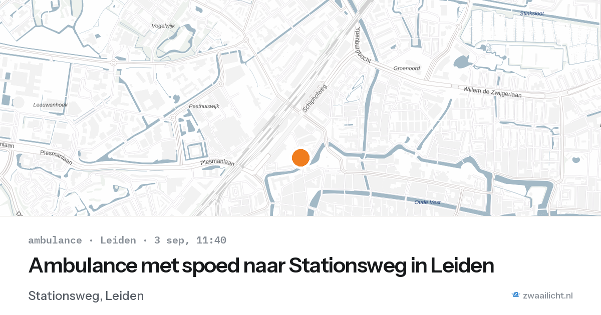 Ambulance met spoed naar Stationsweg in Leiden — 3 sep 2026