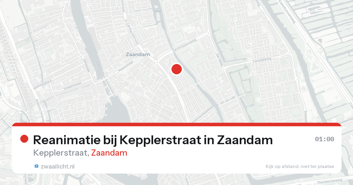 Reanimatie bij Kepplerstraat in Zaandam — 18 aug 2026