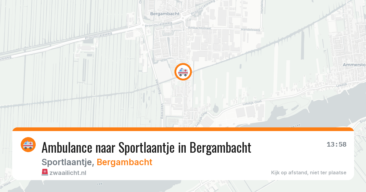 Ambulance naar Sportlaantje in Bergambacht — 9 mei 2026
