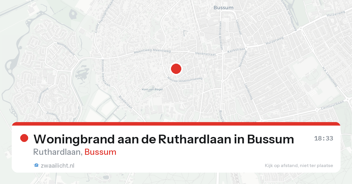 Woningbrand aan de Ruthardlaan in Bussum — 31 jan 2026