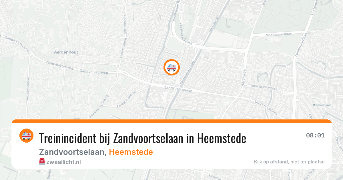 Treinincident bij Zandvoortselaan in Heemstede — 1 jun 2026