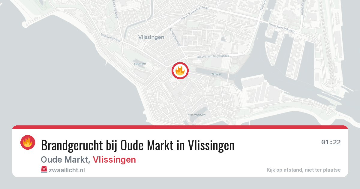 Brandgerucht bij Oude Markt in Vlissingen — 5 jul 2026