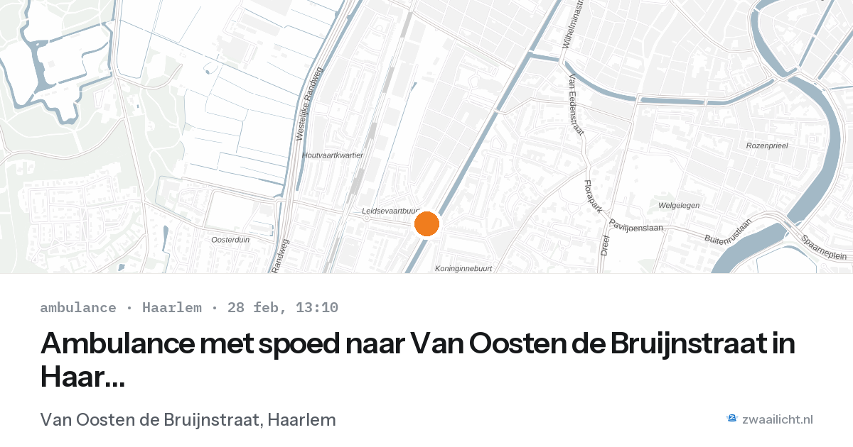 Ambulance met spoed naar Van Oosten de Bruijnstraat in Haarlem — 28 feb 2026