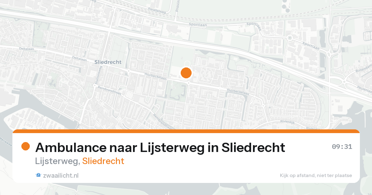 Ambulance naar Lijsterweg in Sliedrecht — 23 aug 2026