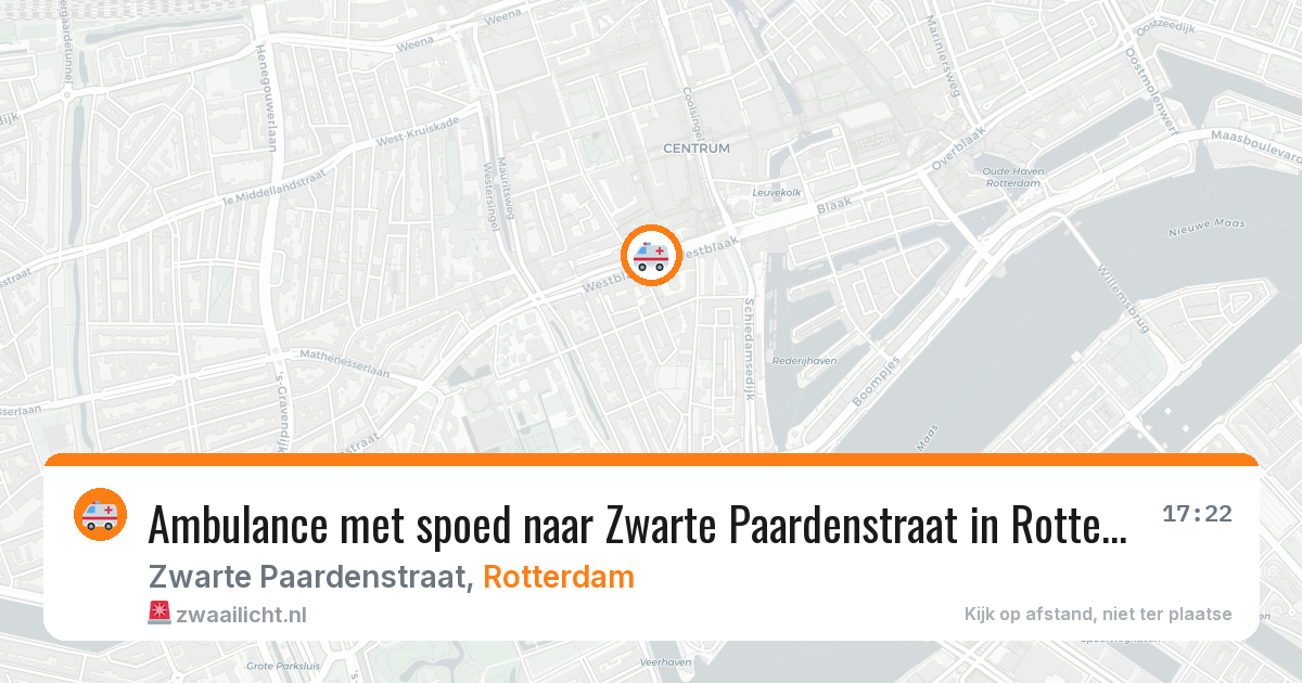 Ambulance met spoed naar Zwarte Paardenstraat in Rotterdam — 27 apr 2026