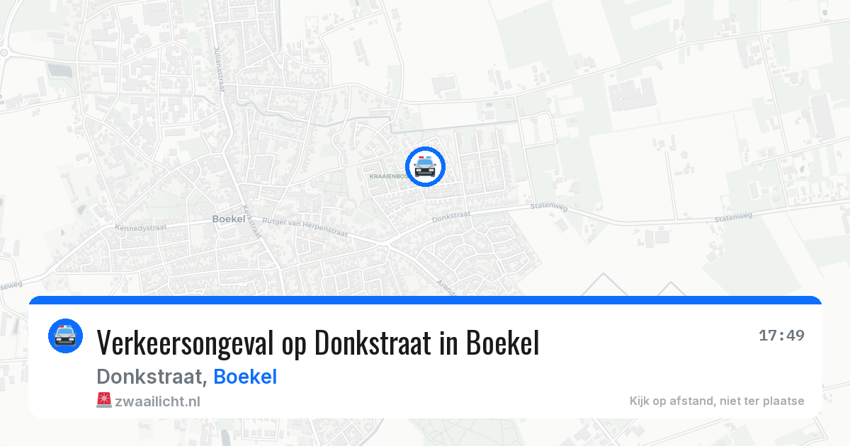Verkeersongeval op Donkstraat in Boekel — 2 aug 2026