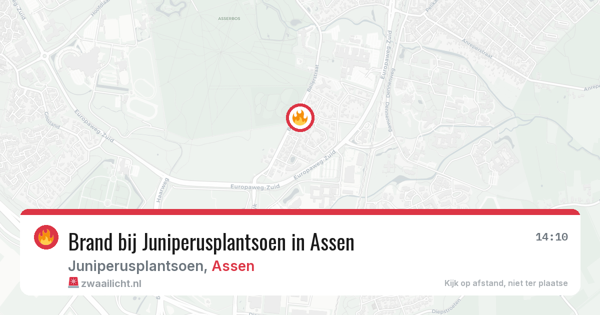 Brand bij Juniperusplantsoen in Assen — 1 aug 2026