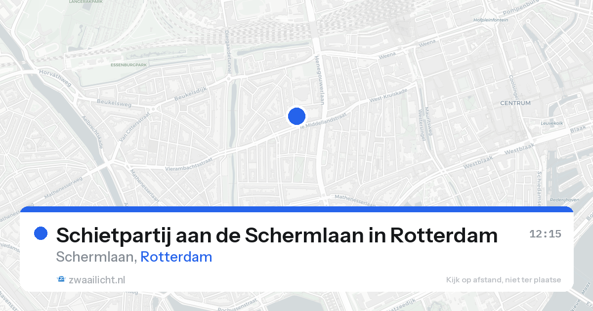 Schietpartij aan de Schermlaan in Rotterdam — 16 aug 2026