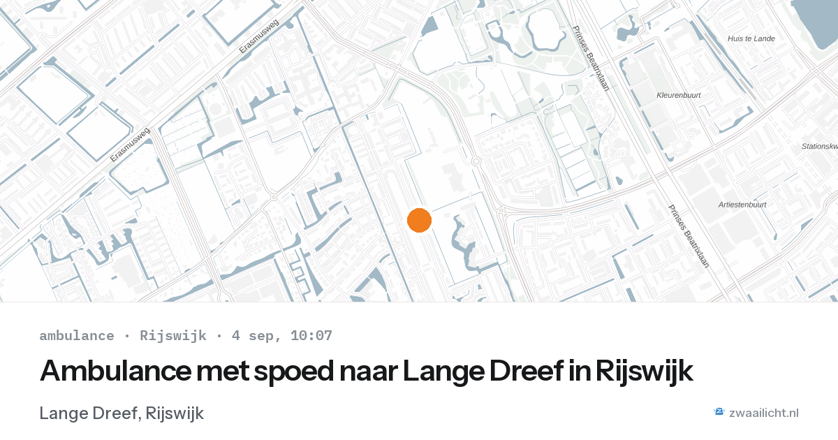 Ambulance met spoed naar Lange Dreef in Rijswijk — 4 sep 2026