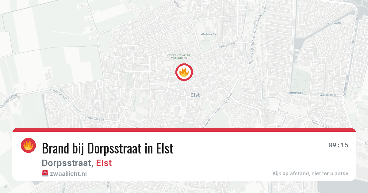 Brand bij Dorpsstraat in Elst — 23 apr 2026