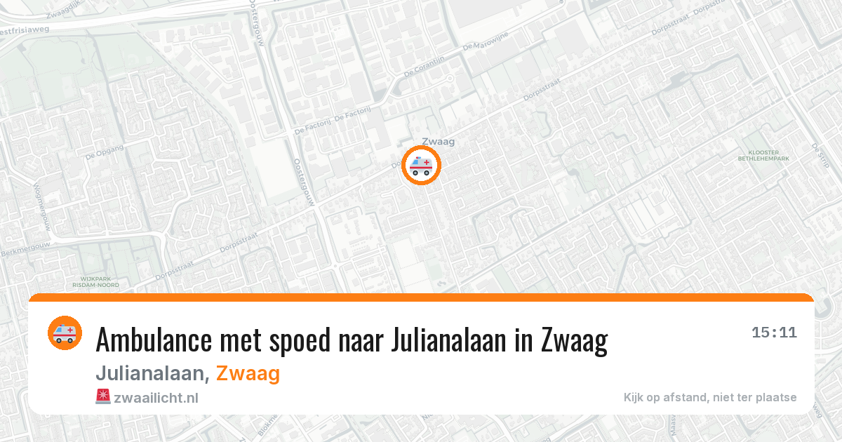 Ambulance met spoed naar Julianalaan in Zwaag — 2 apr 2026