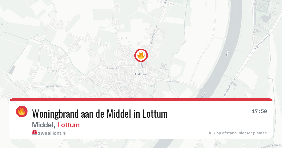 Woningbrand aan de Middel in Lottum — 25 jun 2026