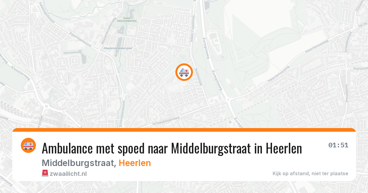 Ambulance met spoed naar Middelburgstraat in Heerlen — 17 jun 2026