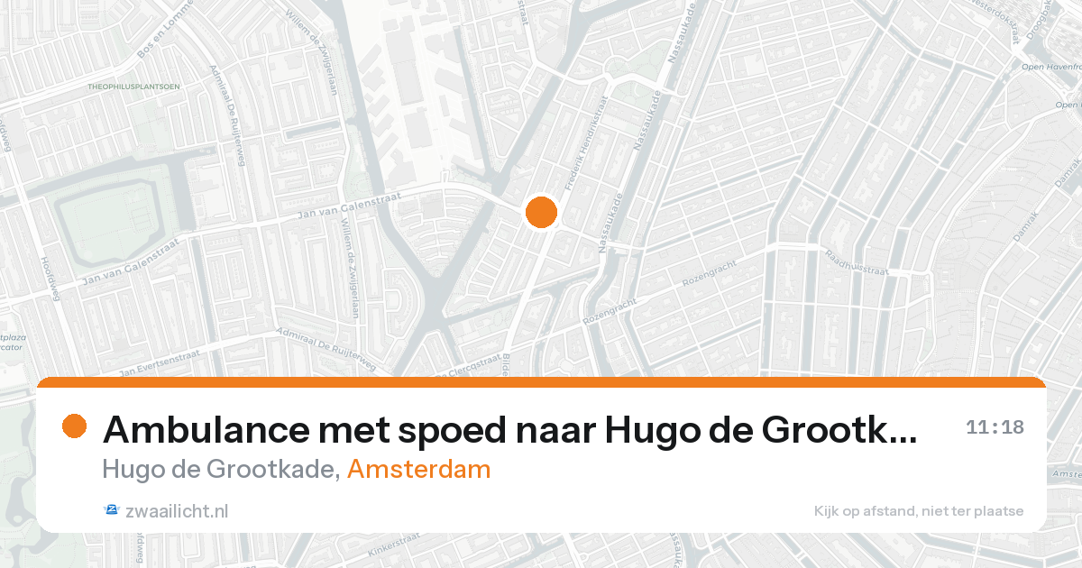 Ambulance met spoed naar Hugo de Grootkade in Amsterdam — 16 aug 2026