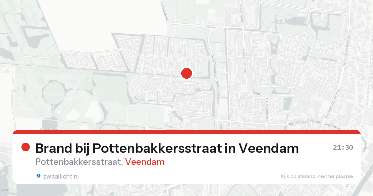 Brand bij Pottenbakkersstraat in Veendam — 19 aug 2026