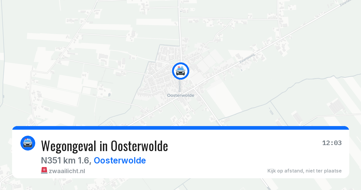Wegongeval in Oosterwolde — 1 aug 2026
