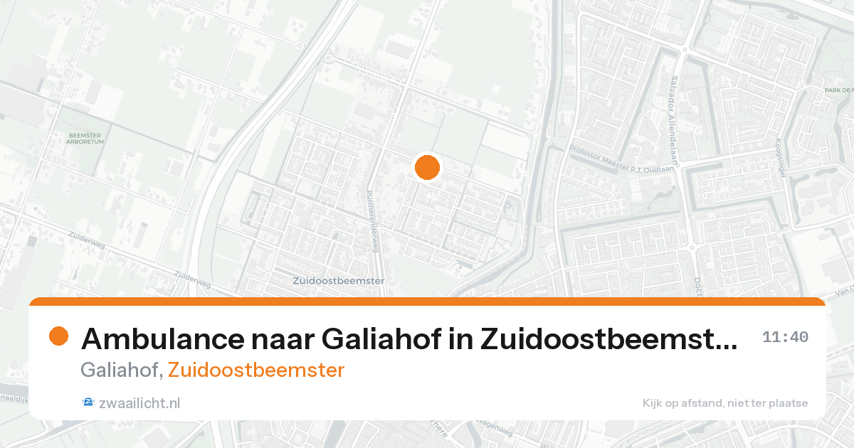 Ambulance naar Galiahof in Zuidoostbeemster — 23 aug 2026