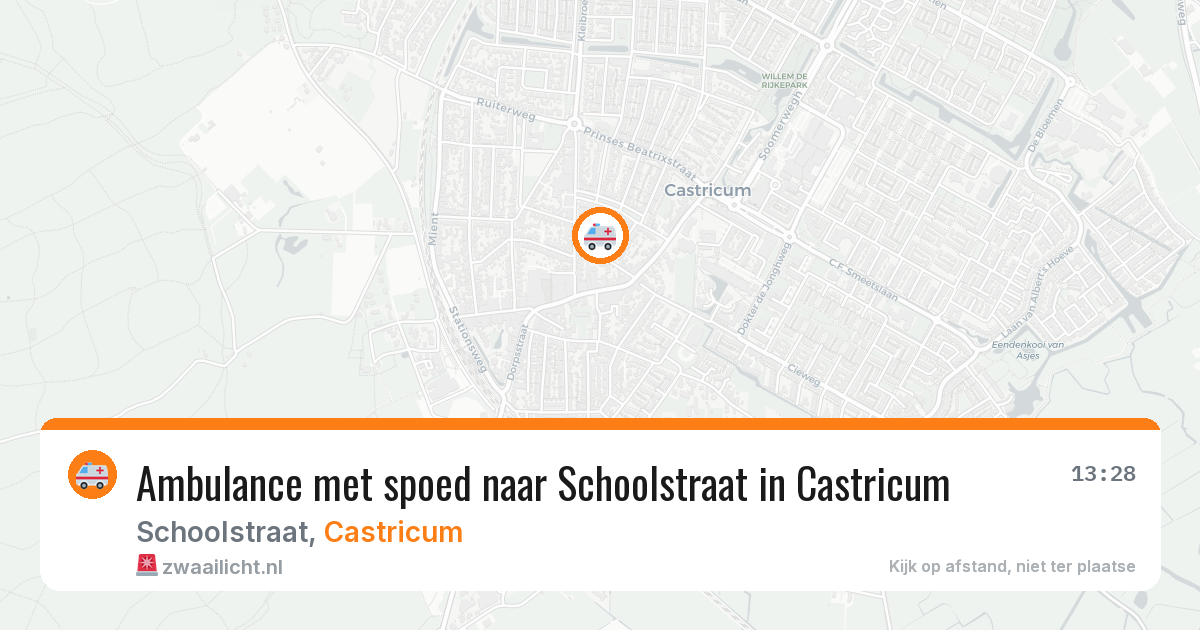 Ambulance met spoed naar Schoolstraat in Castricum — 27 feb 2026