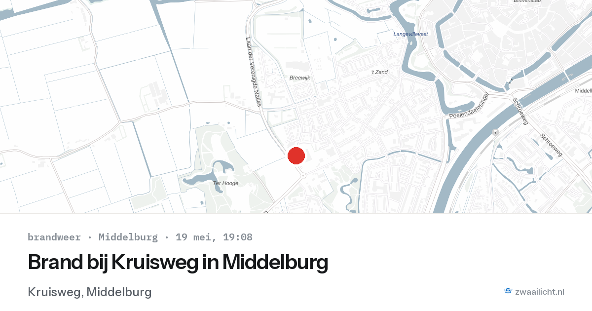 Brand bij Kruisweg in Middelburg — 19 mei 2026