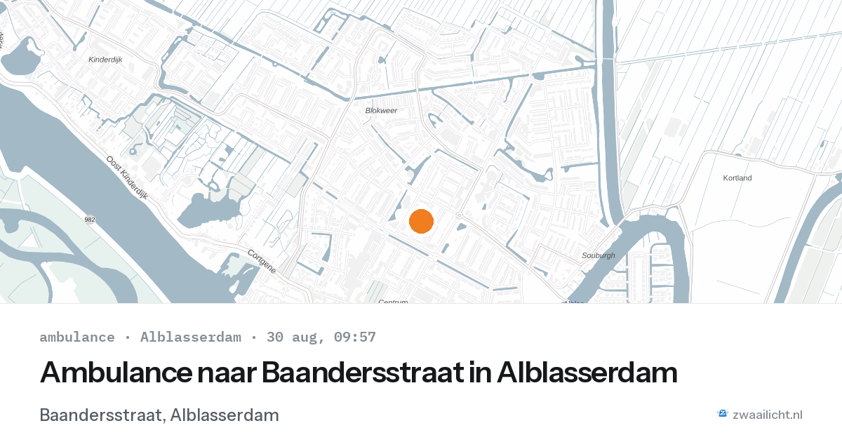 Ambulance naar Baandersstraat in Alblasserdam — 30 aug 2026