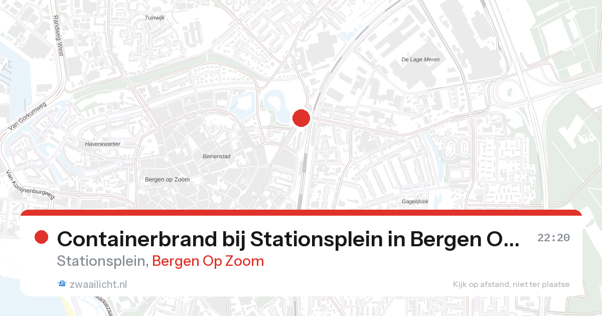 Containerbrand bij Stationsplein in Bergen Op Zoom — 26 aug 2026