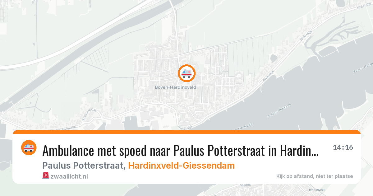 Ambulance met spoed naar Paulus Potterstraat in Hardinxveld-Giessendam — 5 jun 2026
