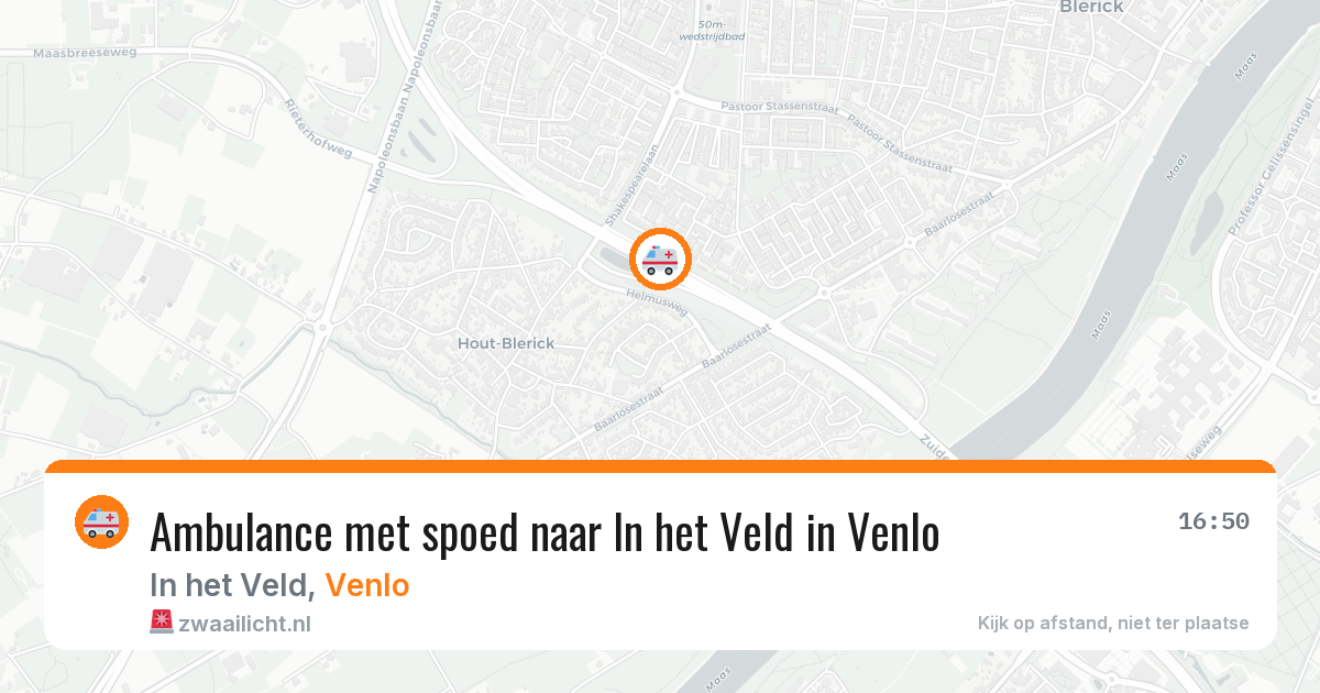 Ambulance met spoed naar In het Veld in Venlo — 26 jul 2026