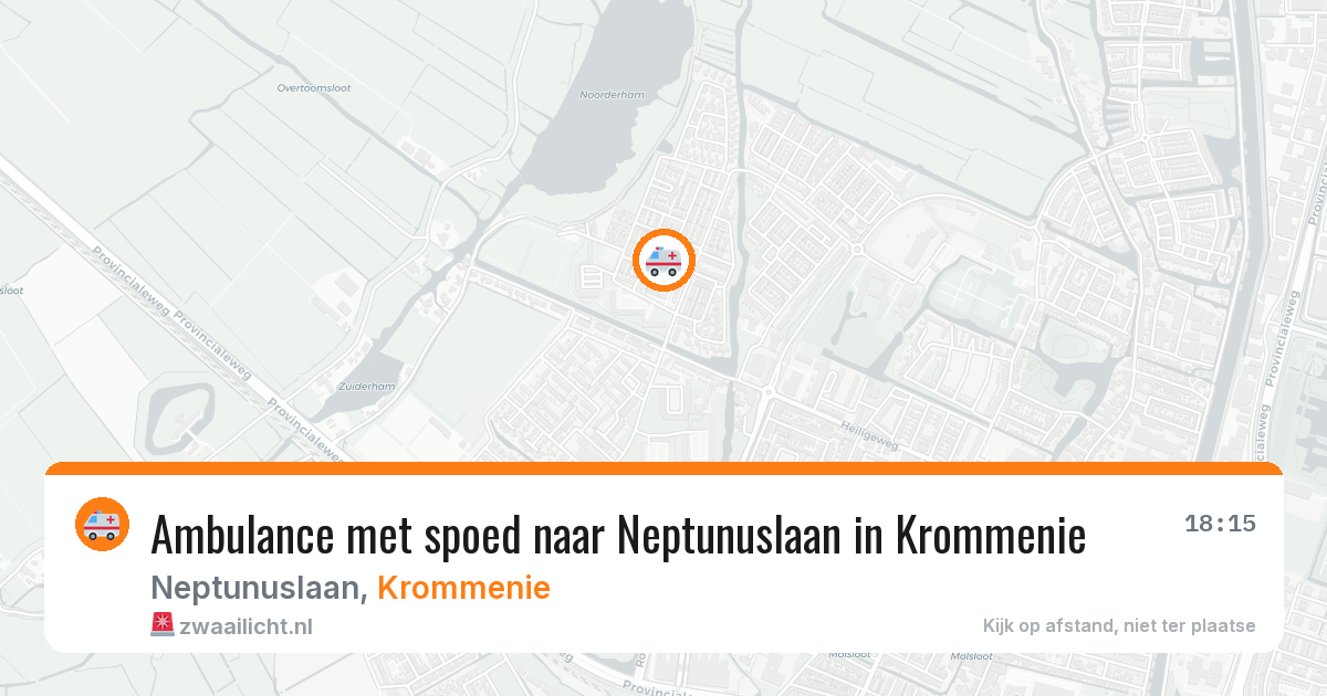 Ambulance met spoed naar Neptunuslaan in Krommenie — 14 mrt 2026