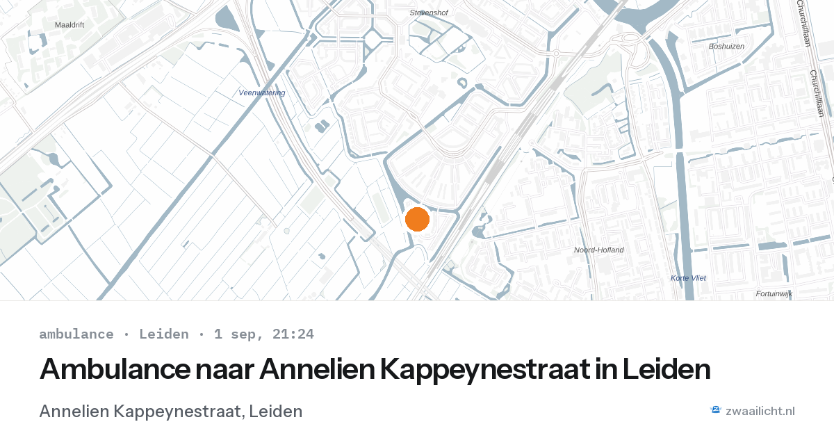 Ambulance naar Annelien Kappeynestraat in Leiden — 1 sep 2026