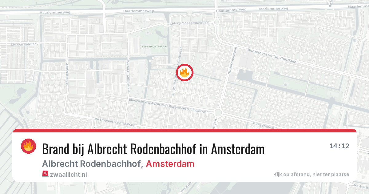 Brand bij Albrecht Rodenbachhof in Amsterdam — 12 jul 2026