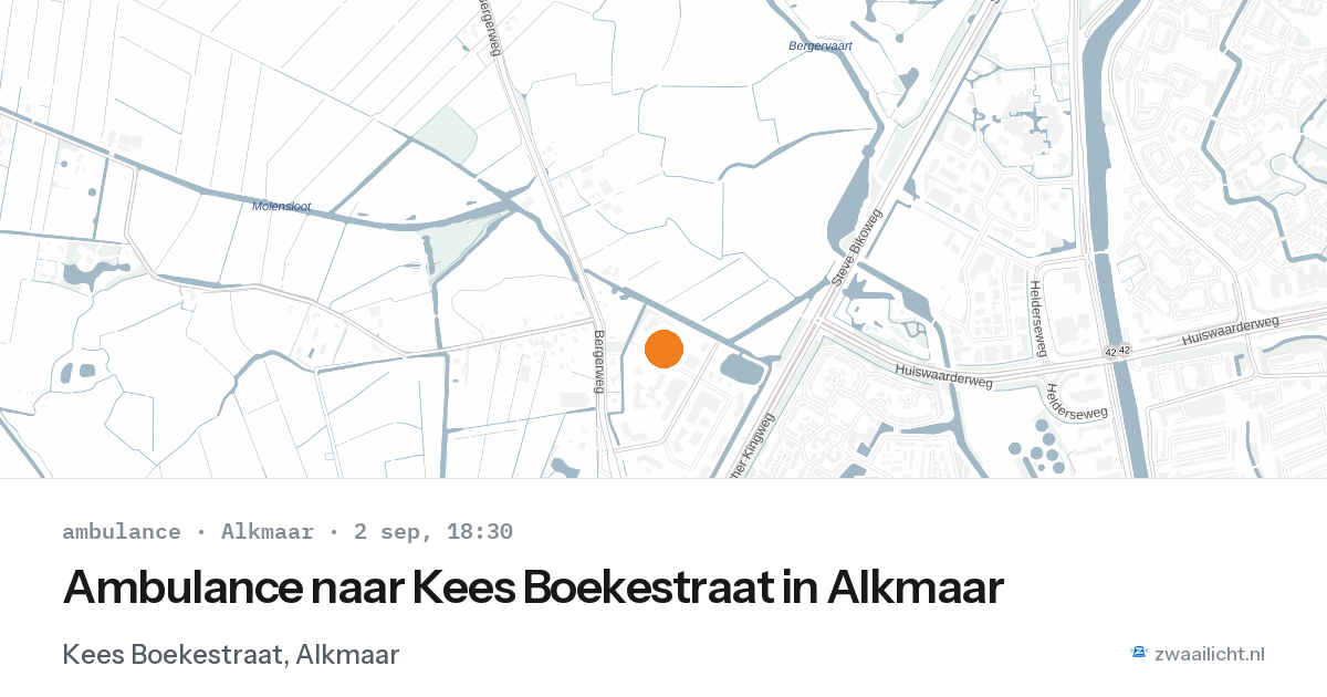 Ambulance naar Kees Boekestraat in Alkmaar — 2 sep 2026