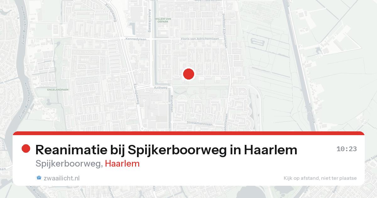 Reanimatie bij Spijkerboorweg in Haarlem — 17 aug 2026