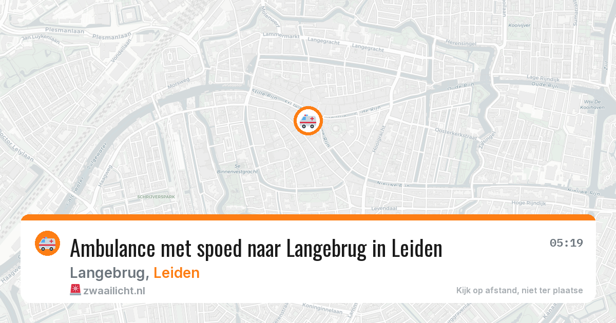 Ambulance met spoed naar Langebrug in Leiden — 21 jun 2026