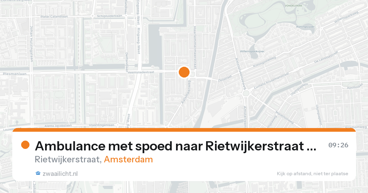 Ambulance met spoed naar Rietwijkerstraat in Amsterdam — 25 aug 2026