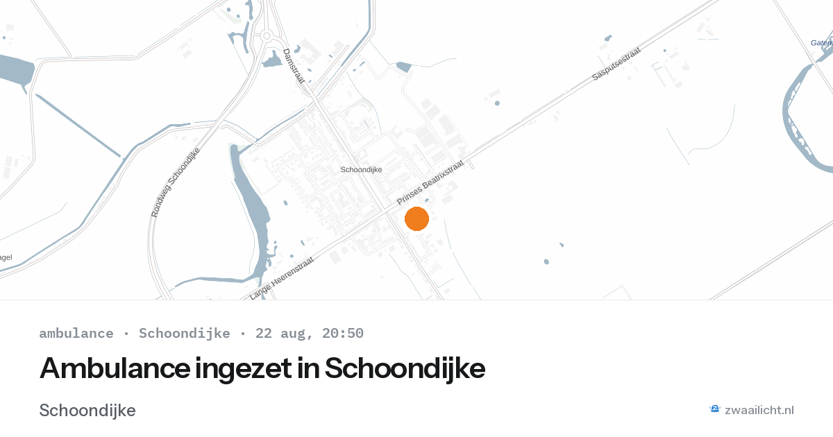 Ambulance ingezet in Schoondijke — 22 aug 2026