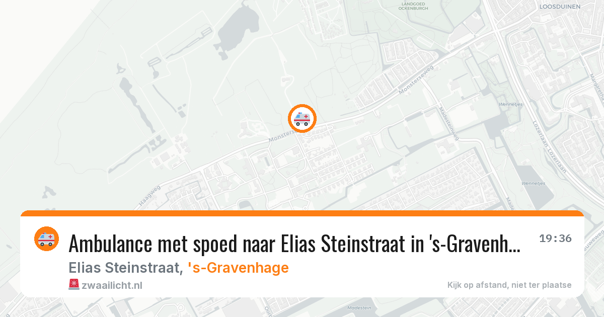 Ambulance met spoed naar Elias Steinstraat in 's-Gravenhage — 6 aug 2026
